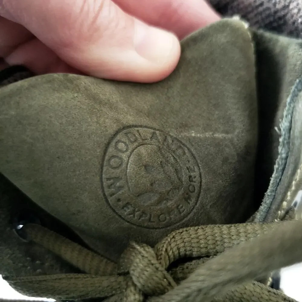 Woodland Olive Green Hiking Boots Buff Nubuck Euro 41, UK 7, US 7.5-8 Men Shoes